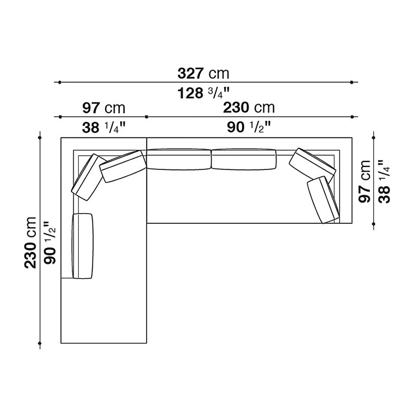 B&B Italia Charles Corner Sofa Configuration 02