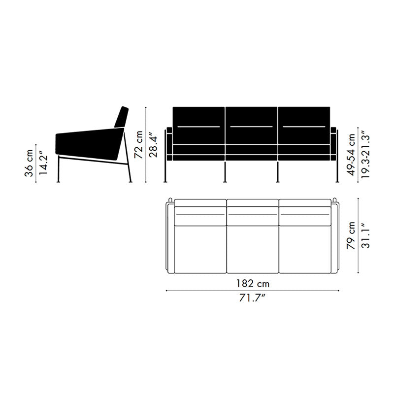 Fritz Hansen Series 3303 3 Seater Sofa