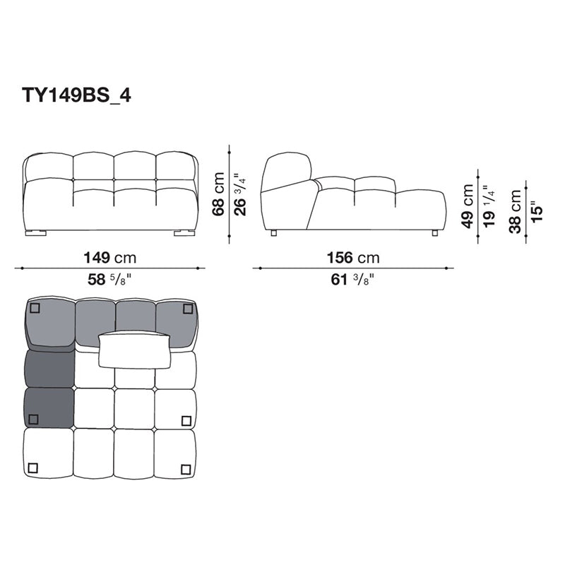 B&B Italia Tufty-Time 20 Modular Sofa Composition C