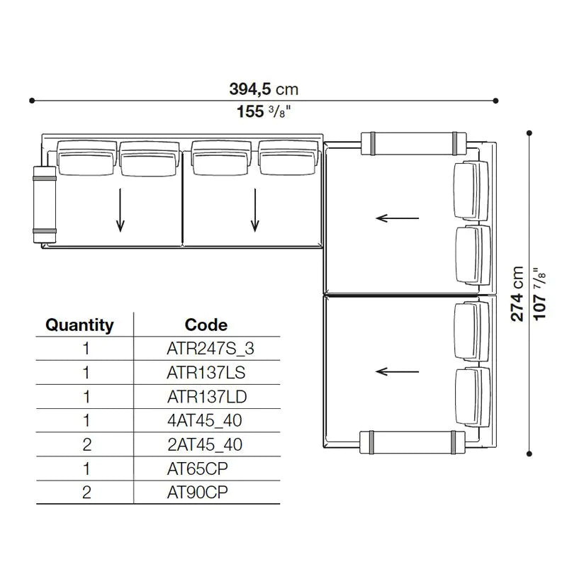 B&B Italia Atoll Modular Sofa Composition AT019