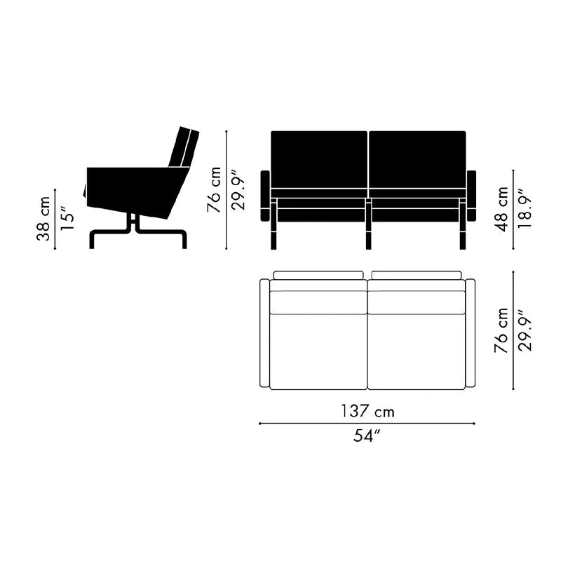 Fritz Hansen PK31/2 2 Seater Sofa