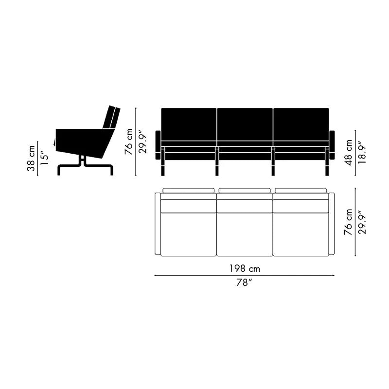 Fritz Hansen PK31/3 3 Seater Sofa