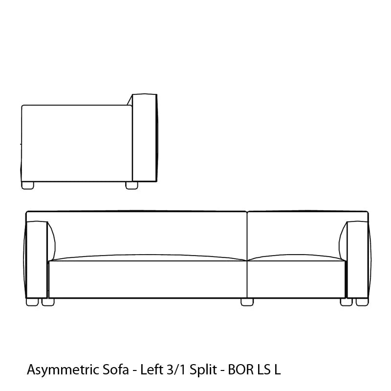 Knoll Barber Osgerby Asymmetric Sofa