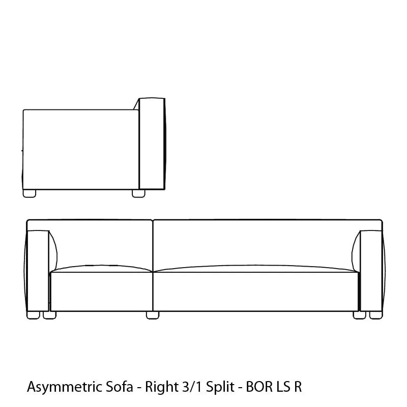 Knoll Barber Osgerby Asymmetric Sofa